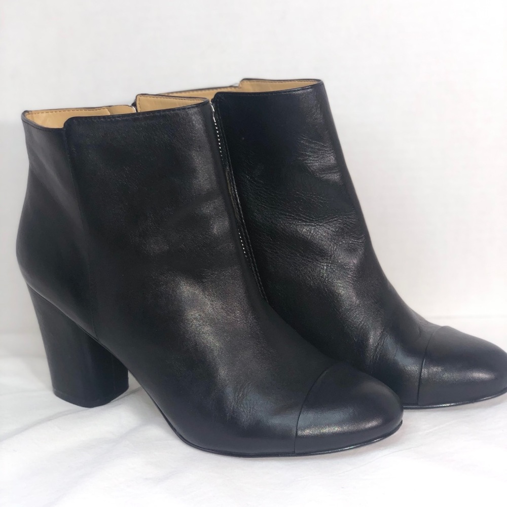 Nine West black leather ankle boots. Sz 10